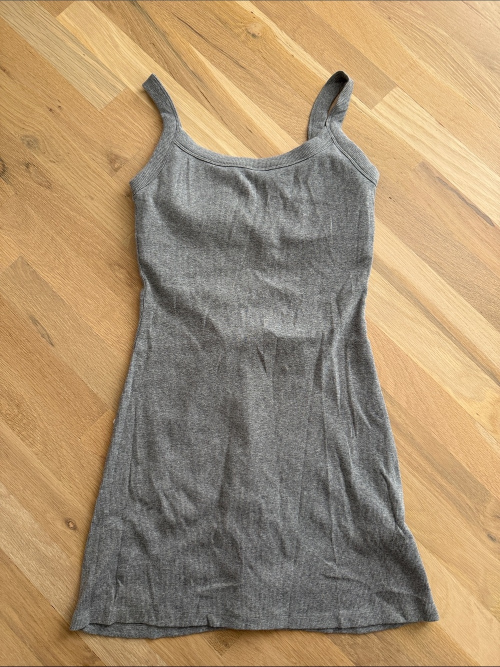 Abercrombie & Fitch Heather Gray Knit Tank Mini Dress - bra free